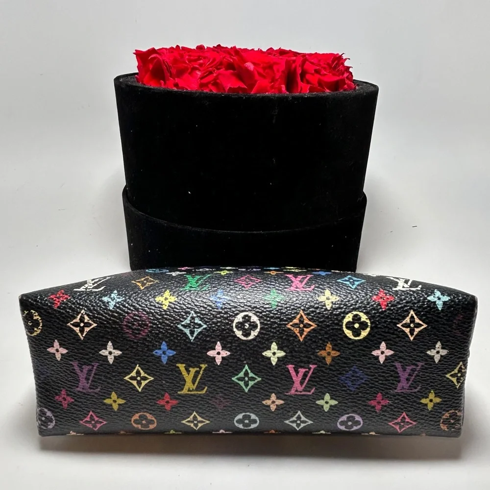 Louis Vuitton Takashi Murakami Black Multicolore Monogram w/Hot Pink Interior